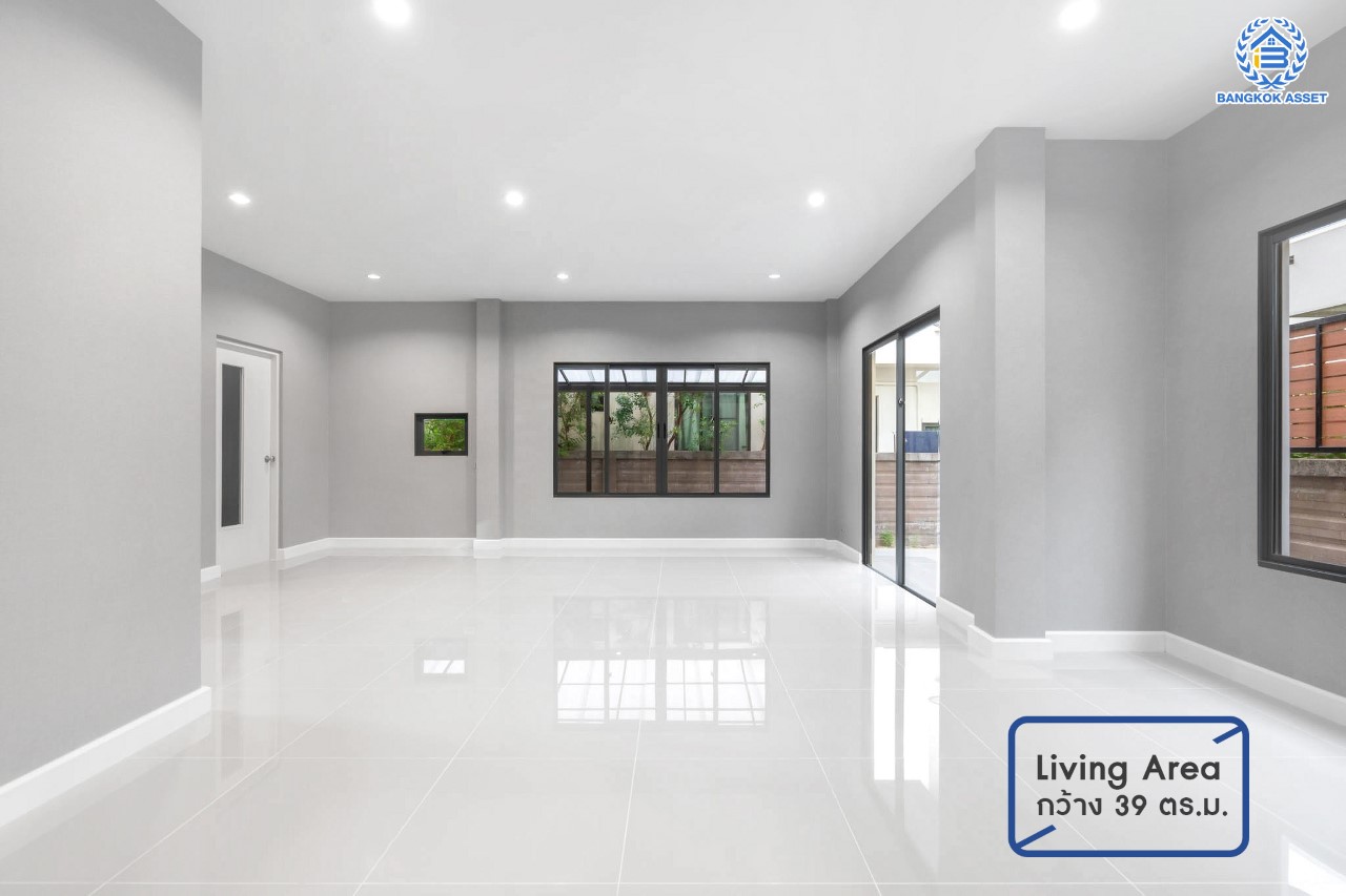 บ้านมือสองตกแต่งใหม่ แบรนด์สุดหรู Sansiri โครงการ เศรษฐสิริ ชัยพฤกษ์-แจ้งวัฒนะ ดีไซน์โมเดิร์น เนื้อที่ 51.7 ตร.ว. ฟังก์ชัน 3 ห้องนอน 3 ห้องน้ำ จอดรถได้ 2 คัน บรรยากาศ Private  วิวสวน หน้าบ้านไม่ชนใคร พร้อม Facilities ครบครัน!  บนทำเลโซนเมือง เชื่อมต่อทุกการเดินทาง ใกล้เซ็นทรัลแจ้งวัฒนะ, เมืองทองธานี, ทางด่วน และรถไฟฟ้าสายสีชมพู "สถานีปากเกร็ด"